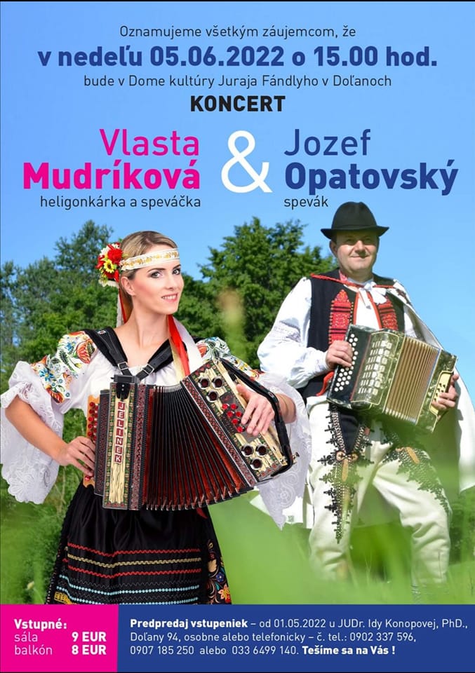 Doľany, 5.6.2022, Koncert Vlasta Mudríková & Jozef Opatovský