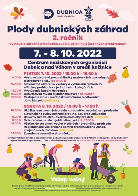 Dubnica nad Váhom, 7. – 8.10.2022, Plody dubnických záhrad