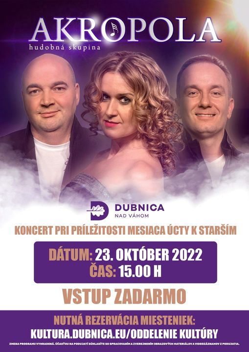 Dubnica nad Váhom, 23.10.2022, Koncert pri príležitosti Mesiaca úcty k starším