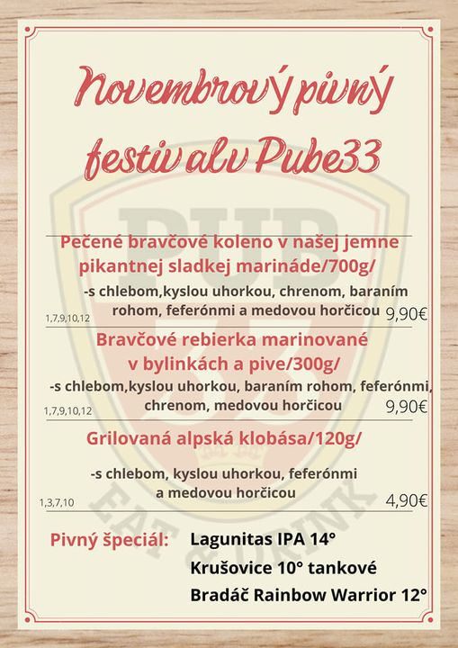 Dubnica nad Váhom, Novembrový pivný festival v Pube33