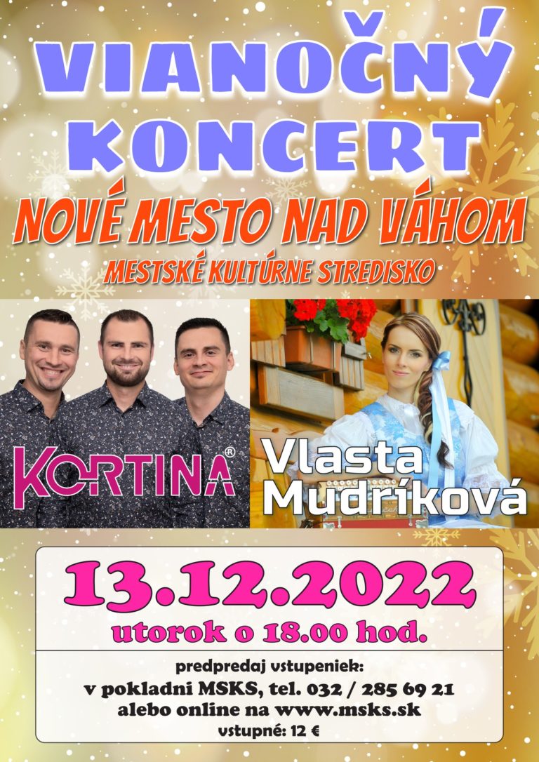 Nové Mesto nad Váhom, 13.12.2022, Vianočný koncert