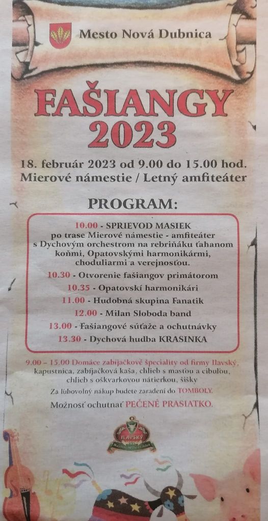 Nová Dubnica, 18.2.2023, Fašiangy 2023