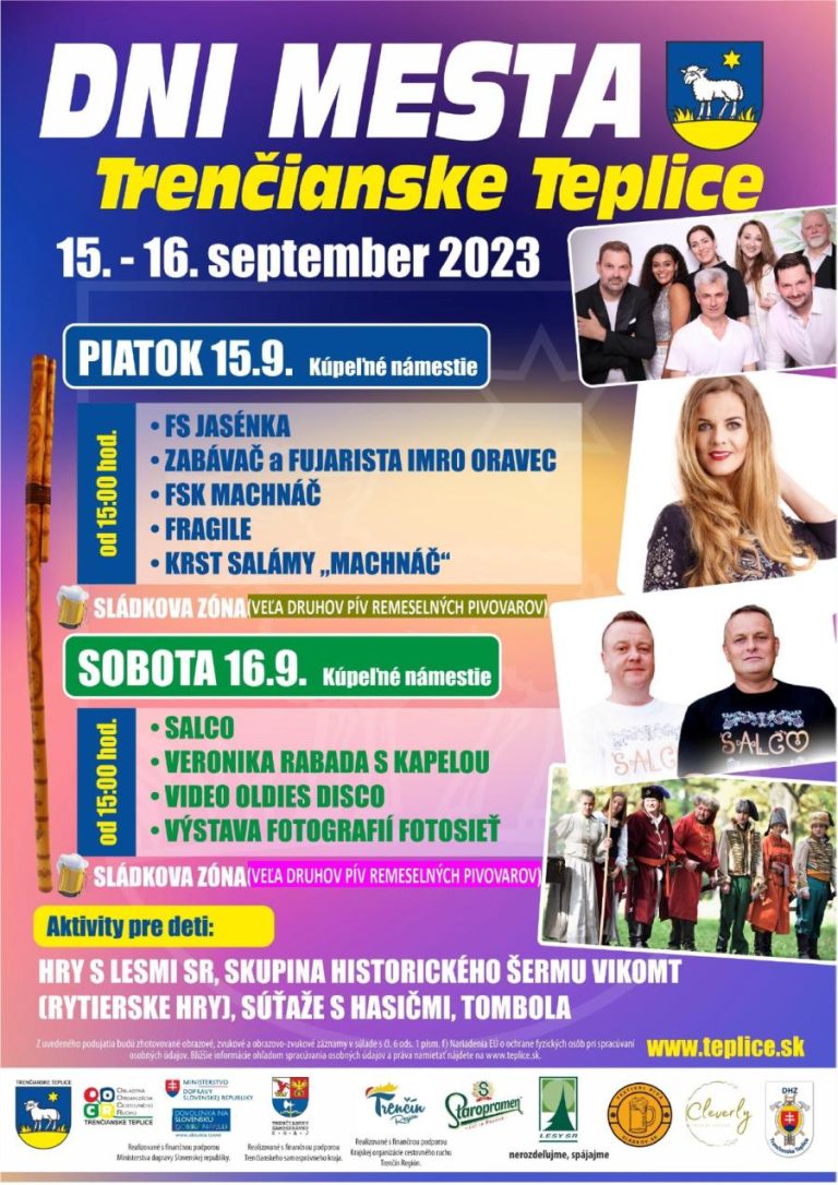 Trenčianske Teplice, 15. – 16.9.2023, Dni mesta Trenčianske Teplice