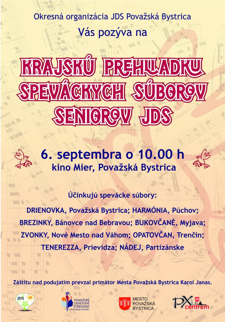 Považská Bystrica, 6.9.2023, Krajská prehliadka speváckych súborov seniorov JDS