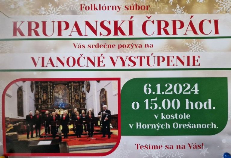 Horné Orešany, 6.1.2024, Krupanskí črpáci – Vianočné vystúpenie