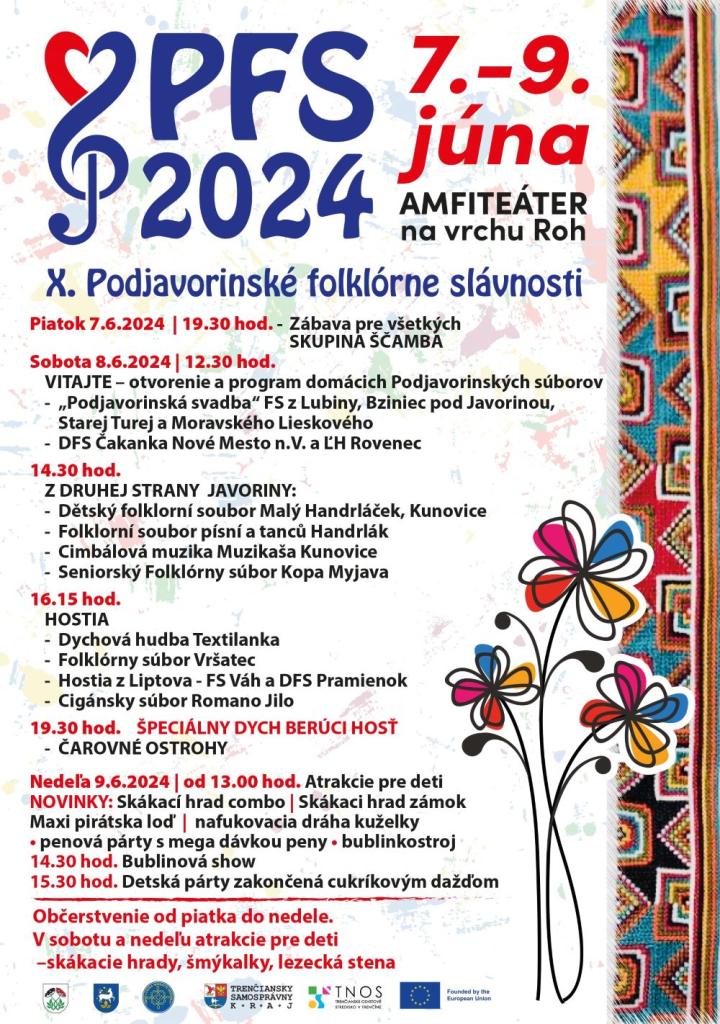 Lubina, 7. – 9.6.2024, X. Podjavorínské folklórne slávnosti