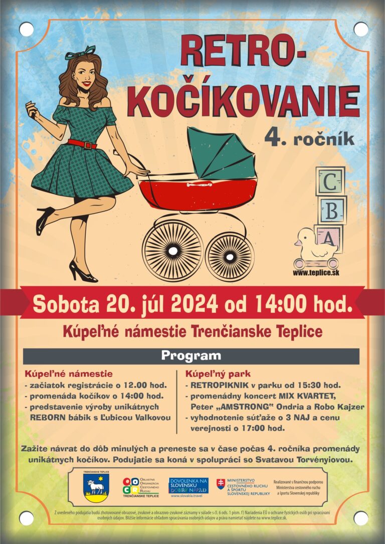 Trenčianske Teplice, 20.7.2024, Retro-kočíkovanie