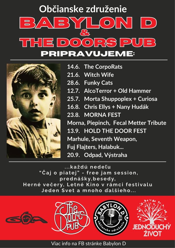 Dubnica nad Váhom, 14.6. – 20.9.2025, OZ BABYLON & THE DOORS PUB
