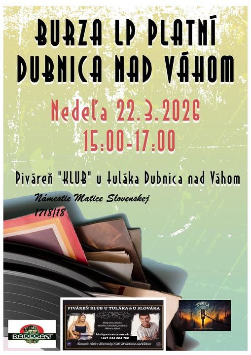 Dubnica nad Váhom, 22.3.2026, Burza LP platní