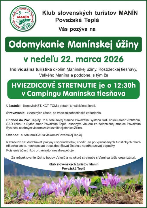Považská Teplá, 22.3.2026, Odomykanie Manínskej úžiny