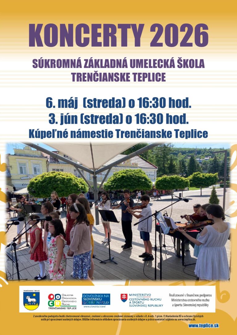 Trenčianske Teplice, 6.5 a 3.6.2026, Koncerty SZUŠ Trenčianske Teplice 2026