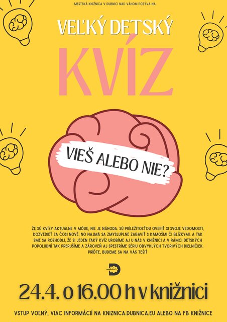 Dubnica nad Váhom, 24.4.2026, Vieš alebo nie