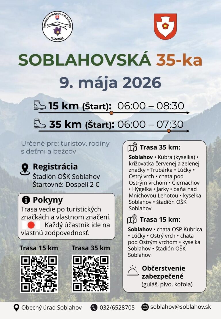 Soblahov, 9.5.2026, Soblahovská 35-ka