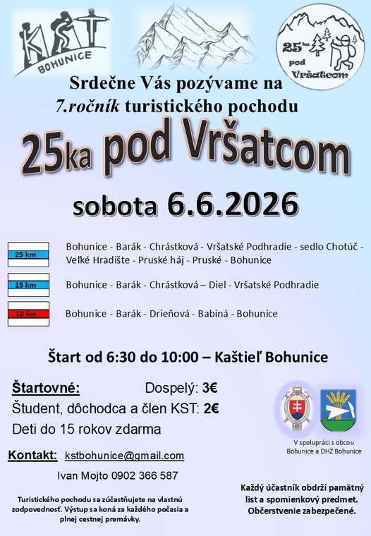 Bohunice, 6.6.2026, 25ka pod Vršatcom
