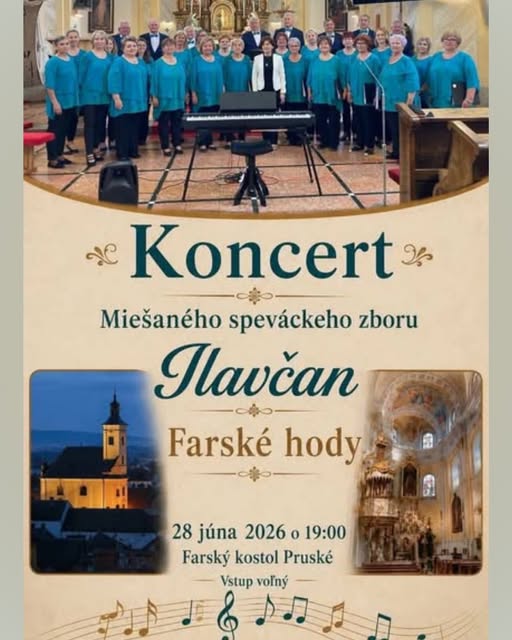 Pruské, 28.6.2026, Koncert miešaného speváckeho zboru Ilavčan