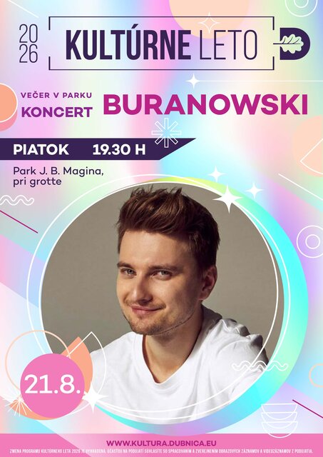 Dubnica nad Váhom, 21.8.2026, Koncert BuranoWski