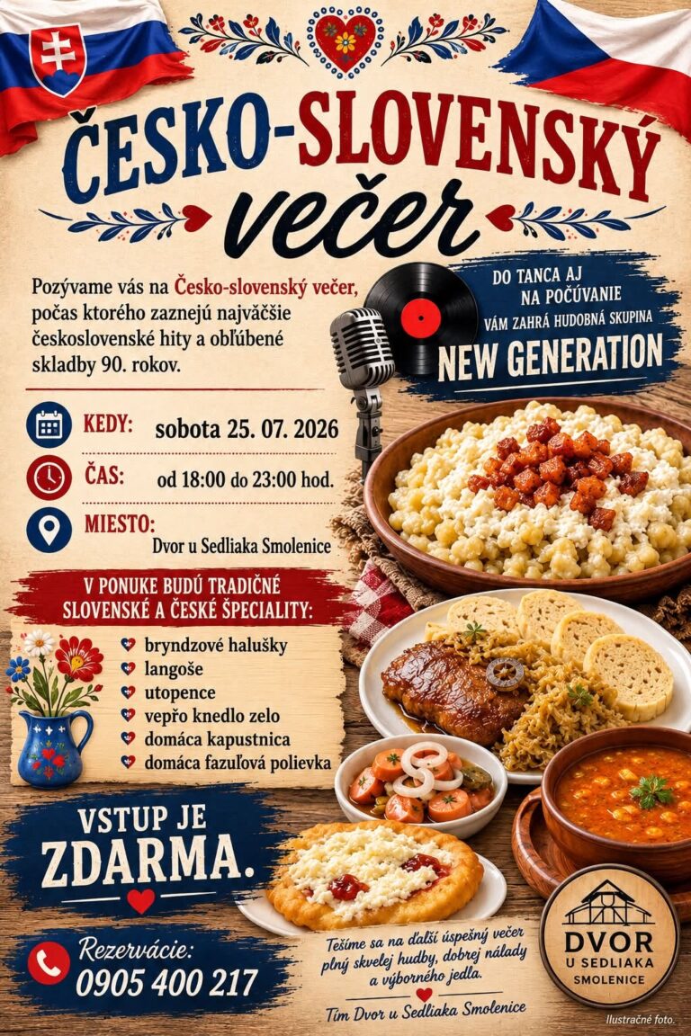 Smolenice, 25.7.2026, Česko-Slovenský večer