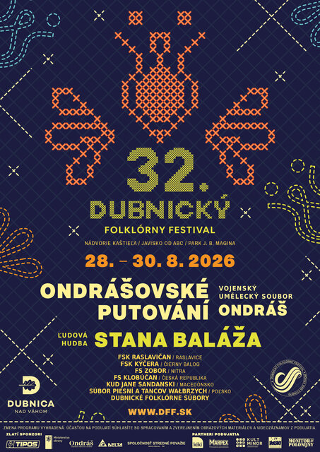 Dubnica nad Váhom, 28. – 30.8.2026, 32. Dubnický folklórny festival