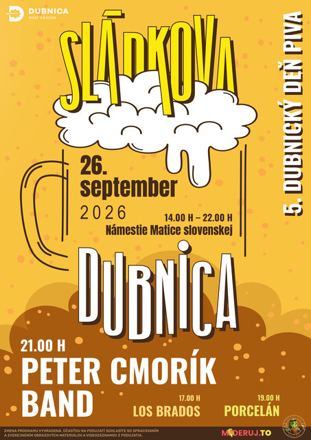 Dubnica nad Váhom, 26.9.2026, Sládkova Dubnica nad Váhom