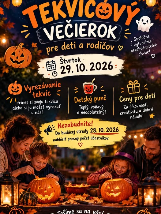 Trenčín/Opatová, 29.10.2026, Tekvicový večierok